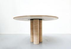 Round Contemporary Travertine Dining Table in the Style of Mario Bellini - 2565595