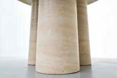 Round Contemporary Travertine Dining Table in the Style of Mario Bellini - 2565597