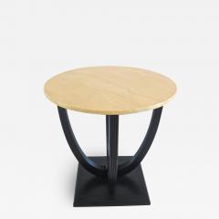 Round Deco Coffee Table Black Laquered from Excelsior Hotel Gallia 1932 - 1717765