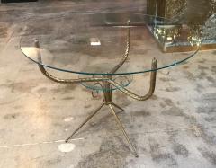 Round Deco Coffee Table in Brass Italy 1940s - 764441