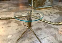 Round Deco Coffee Table in Brass Italy 1940s - 764445