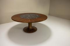 Round Dining Table In Mahogany And Terrazzo Italy 1950s - 3410257