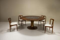 Round Dining Table In Mahogany And Terrazzo Italy 1950s - 3410258