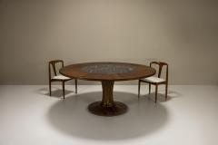 Round Dining Table In Mahogany And Terrazzo Italy 1950s - 3410263