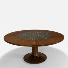 Round Dining Table In Mahogany And Terrazzo Italy 1950s - 3430287