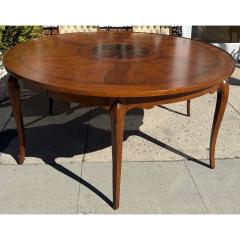 Round Italian Mahogany Inlaid Dining Table - 4349327