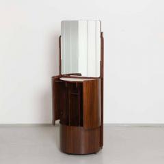 Round Italian Swivel Fold Out Wardrobe or Vanity in Rosewood - 571330