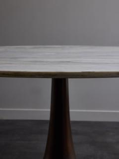 Round Large Pedestal Table in Marble and Metal - 4715316