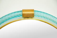 Round Light Blue Twisted Rope Murano Glass Mirror in Stock - 1658531