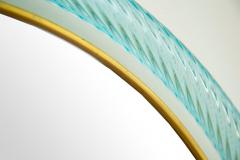 Round Light Blue Twisted Rope Murano Glass Mirror in Stock - 1658535