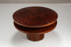 Round Mahogany Art Deco Coffee Table 1930s - 4321743