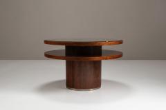 Round Mahogany Art Deco Coffee Table 1930s - 4321827