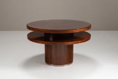 Round Mahogany Art Deco Coffee Table 1930s - 4321829