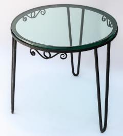 Round Metal 1960s Italian Side Table with Glass Top - 629030