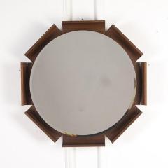Round Mid Century Modern Wooden Mirror - 2663422