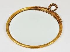 Round Midcentury Gilt Wood Wall Mirror C Allodi G Subelli Italy 1950s - 4063031