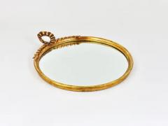 Round Midcentury Gilt Wood Wall Mirror C Allodi G Subelli Italy 1950s - 4063041
