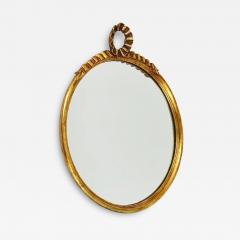 Round Midcentury Gilt Wood Wall Mirror C Allodi G Subelli Italy 1950s - 4065411