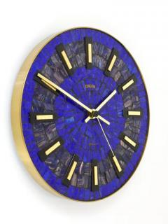 Round Modernist Blue Mosaic Wall Clock Europa Germany 1950s - 4057855