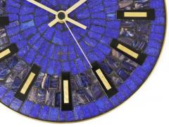 Round Modernist Blue Mosaic Wall Clock Europa Germany 1950s - 4057932