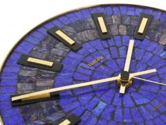 Round Modernist Blue Mosaic Wall Clock Europa Germany 1950s - 4057981