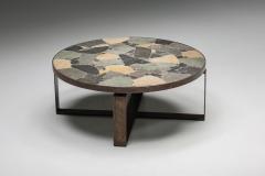 Round Mosaic Stone Coffee Table 1950s - 2610997