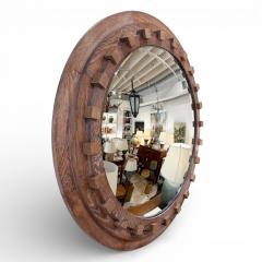 Round Oak Convex Mirror - 4518353