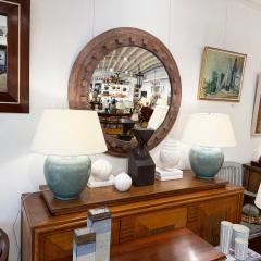 Round Oak Convex Mirror - 4518355