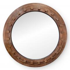 Round Oak Convex Mirror - 4520876