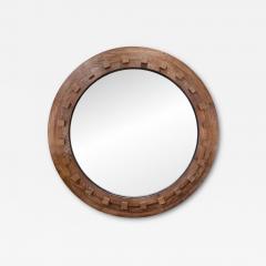 Round Oak Convex Mirror - 4520877
