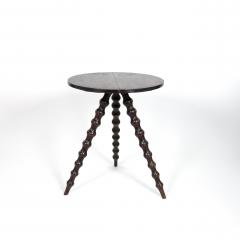 Round Oak Gypsy Table With Three Splayed Bobbin Turned Legs English Circa 1870 - 3674350