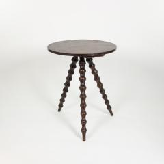 Round Oak Gypsy Table With Three Splayed Bobbin Turned Legs English Circa 1870 - 3674351