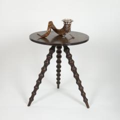 Round Oak Gypsy Table With Three Splayed Bobbin Turned Legs English Circa 1870 - 3674352