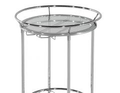 Round Polished Metal Bar Cart - 4472299