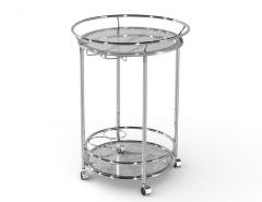 Round Polished Metal Bar Cart - 4475293