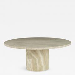 Round Polished Travertine Coffee Table - 2747825