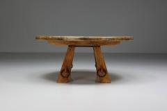 Round Rustic Coffee Table with Ring I 1960s - 2335332