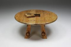 Round Rustic Coffee Table with Ring I 1960s - 2335333