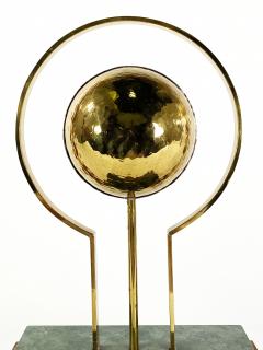 Round Sculpture in Brass with Rectangular Base - 4195821