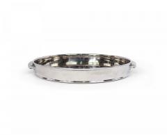 Round Silver Metal Tray with Handles - 4675909