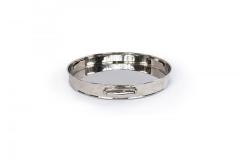 Round Silver Metal Tray with Handles - 4675911