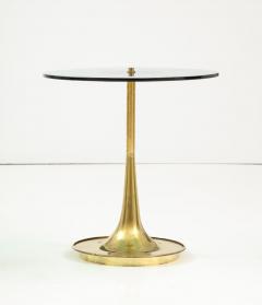 Round Soft Green Murano Glass and Brass Martini or Side Table Italy 24 75 H - 3339584