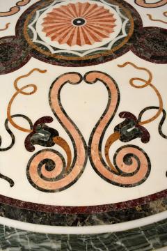 Round Specimen Pietra Dura Marble Top Table  - 3584740