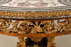 Round Specimen Pietra Dura Marble Top Table - 3982040