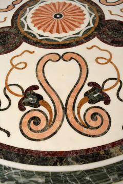 Round Specimen Pietra Dura Marble Top Table - 3982056