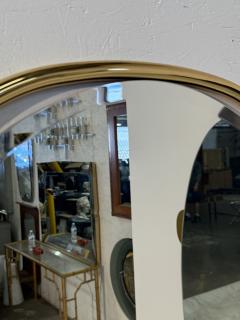 Round Top Vintage Wall Mirror with Brass Frame 1960s - 4290408
