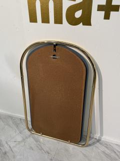 Round Top Vintage Wall Mirror with Brass Frame 1960s - 4290413