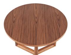 Round Walnut Accent Side Table - 3326044