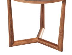 Round Walnut Accent Side Table - 3326045