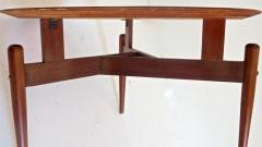 Round Walnut Three Feet Italian Coffee Table circa 1950 - 1713233